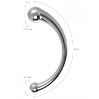 Двусторонний металлический стимулятор Metal by Toyfa 21 см