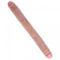 Двухсторонний фаллос King Cock - 16in Thick Double телесный