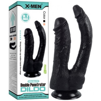 Двойной фаллоимитатор с присоской X-Men Double Penetrator Dildo