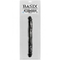 Двухсторонний фаллоимитатор Basix Rubber Works 12 Double Dong Black