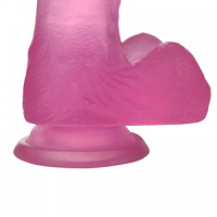 Розовый фаллос Jelly Studs Crystal Dildo Medium