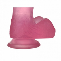 Розовый фаллос Jelly Studs Crystal Dildo Small