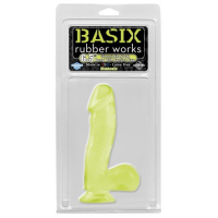 Фаллоимитатор с мошонкой на присоске Basix Rubber Works 6,5 in светится в темноте