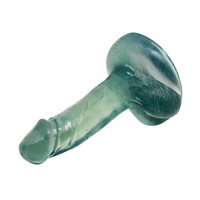 Прозрачный гелевый фаллоимитатор с мошонкой