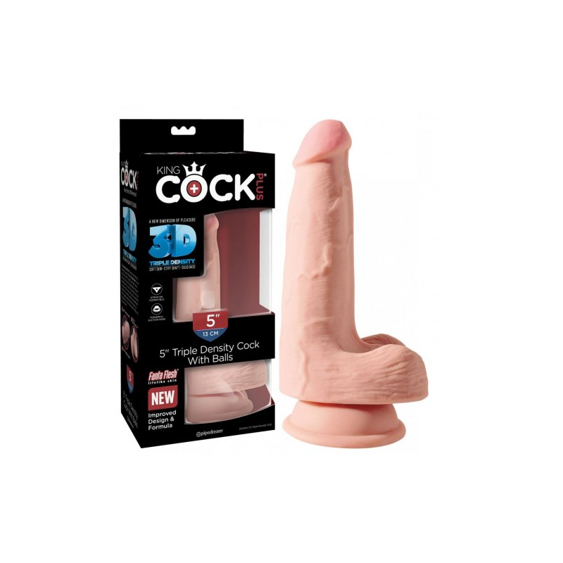 Фаллоимитатор на присоске King Cock Plus Triple Density 13 см