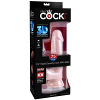 Фаллоимитатор с мошонкой на присоске King Cock Triple Density Cock with Balls Light 22 см