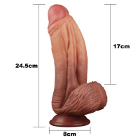 Широкий фаллос-гигант с рельефным стволом Lovetoy Nature Cock King Sized 25 см