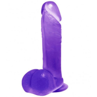 Фиолетовый фаллоимитатор на присоске 19 см