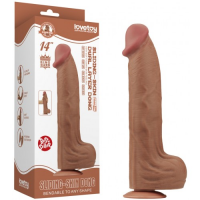 Реалистичный фаллоимитатор-мулат на присоске Lovetoy Sliding-Skin Dual Layer Dong 36 см