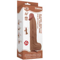 Реалистичный фаллоимитатор-мулат на присоске Lovetoy Sliding-Skin Dual Layer Dong 36 см
