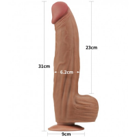 Реалистичный фаллоимитатор-мулат на присоске Lovetoy Sliding-Skin Dual Layer Dong 31 см