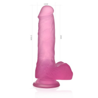 Розовый фаллос Jelly Studs Crystal Dildo Medium 18 см