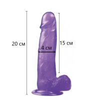 Фаллос на присоске Jelly Studs Crystal Dildo Large фиолетовый 20 см