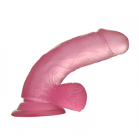 Розовый фаллос Jelly Studs Crystal Dildo Small 16 см