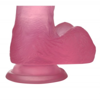 Розовый фаллос Jelly Studs Crystal Dildo Small 16 см