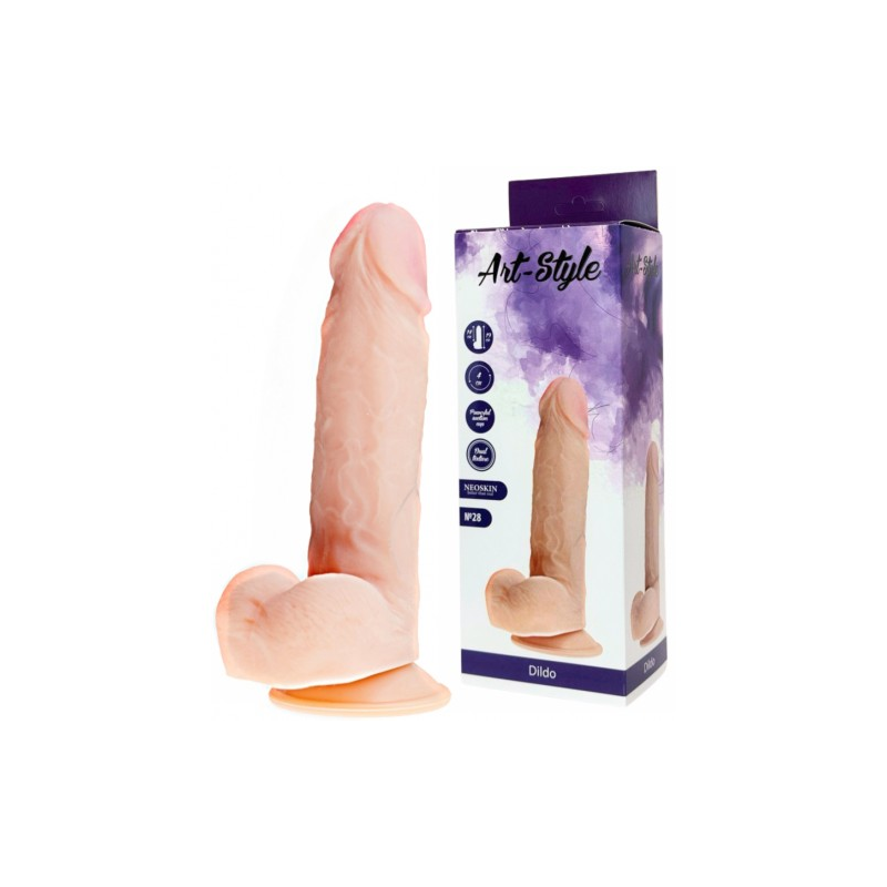 Фаллоимитатор с мошонкой на присоске Art Style 19 см