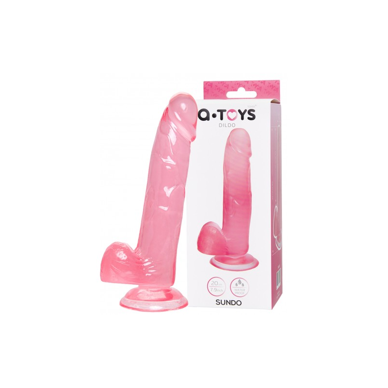Реалистичный розовый фаллоимитатор на присоске A-Toys by Toyfa 20 см