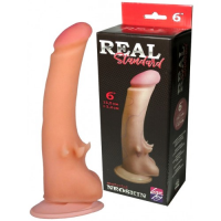 Фаллоимитатор из киберкожи Real Standard со стимулирующими лепестками 20 см