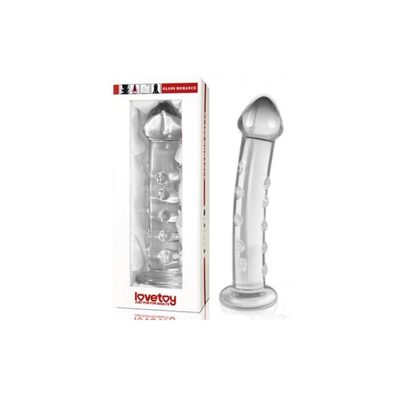 Фаллоимитатор из прозрачного стекла Glass Romance с пупырышками