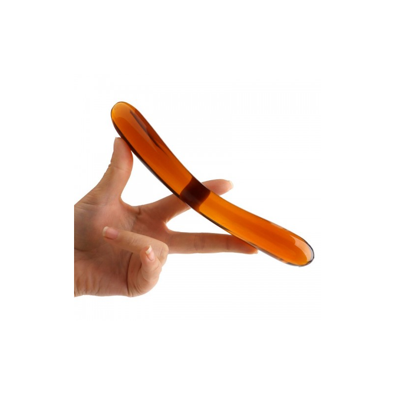 Гладкий нереалистичный фаллоимитатор из стекла 16 см