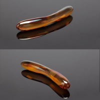 Гладкий нереалистичный фаллоимитатор из стекла 16 см