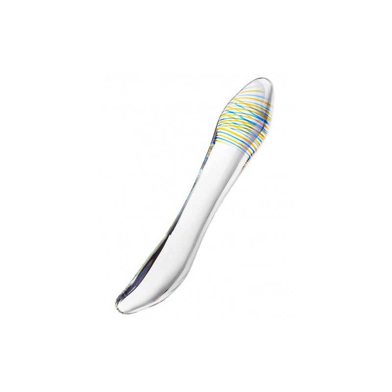 Двусторонний прозрачный фаллос из стекла Sexus Glass 22 см