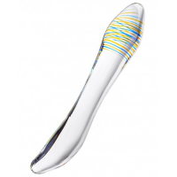 Двусторонний прозрачный фаллос из стекла Sexus Glass 22 см