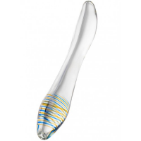 Двусторонний прозрачный фаллос из стекла Sexus Glass 22 см