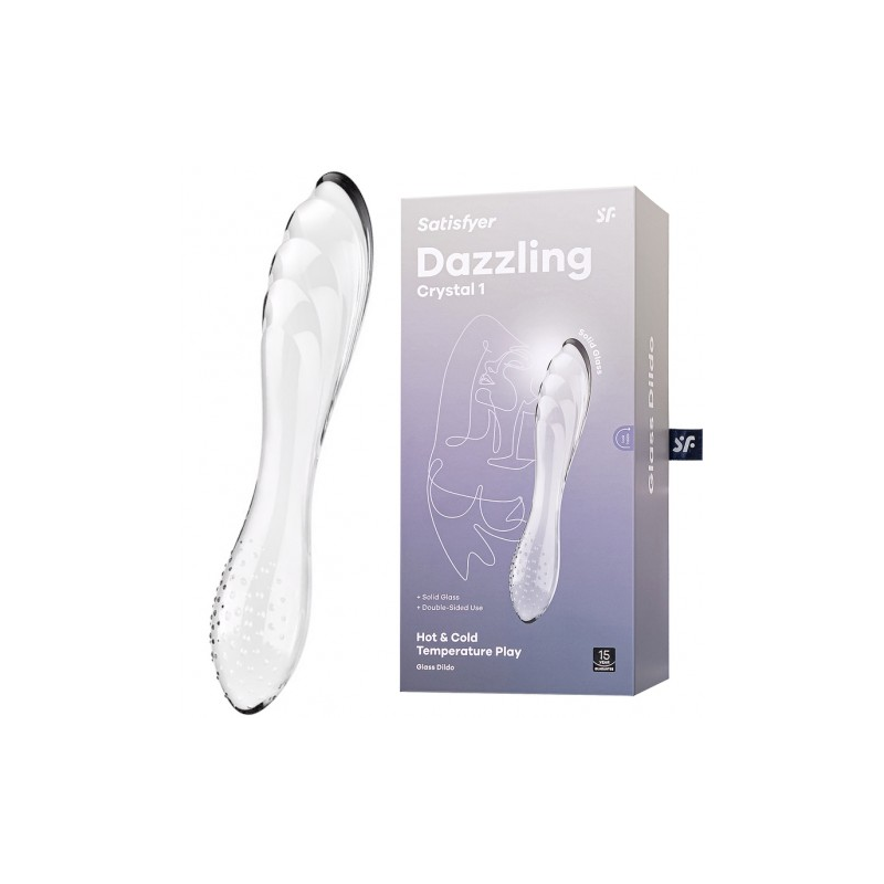Двусторонний фаллос из стекла Satisfyer Dazzling Crystal 1 прозрачный 18 см
