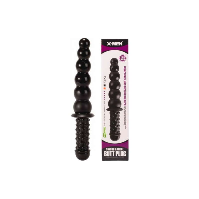 Двухсторонний фаллос с рельефной рукоятью X-Men Sword Handle Butt Plug 35 см