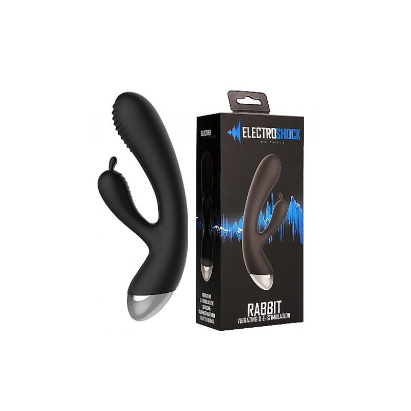 Вибратор с клиторальным стимулятором и электростимуляцией E-Stim Rabbit Vibrator