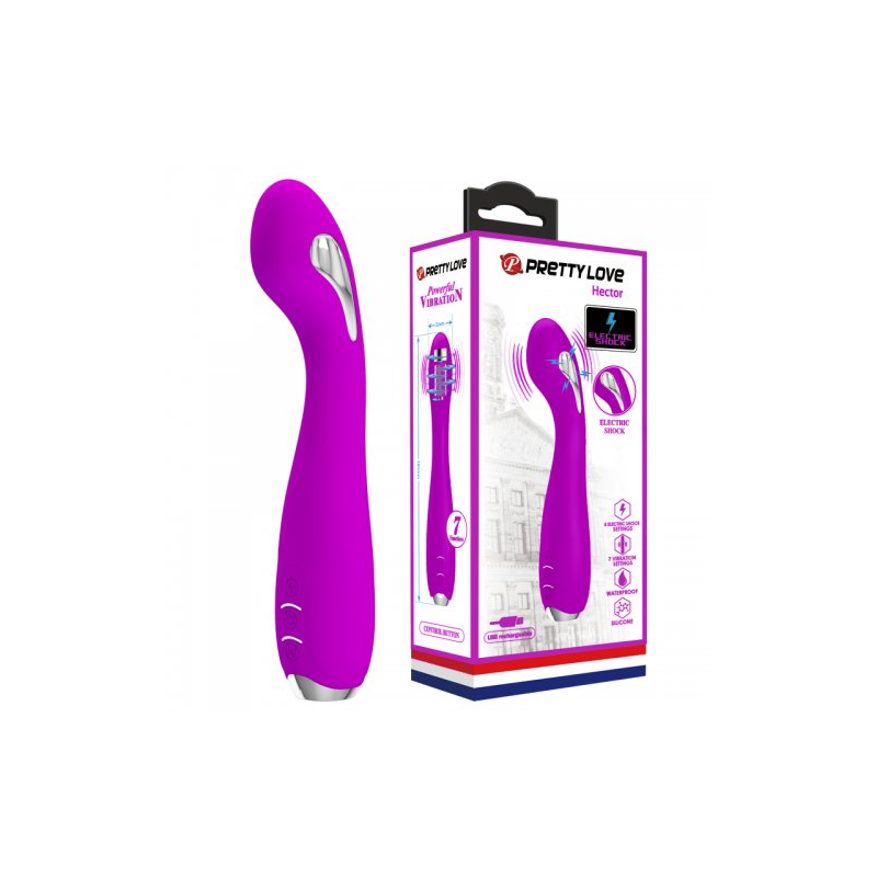 Вибратор с электростимуляцией Pretty Love Hector пурпурный