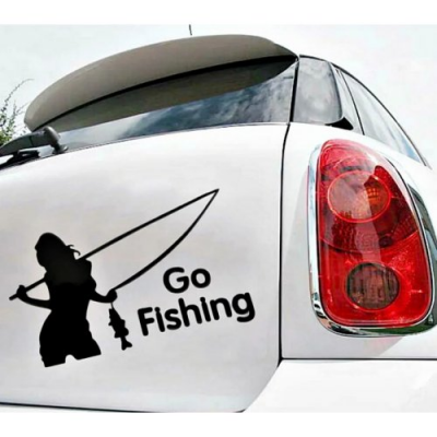 Виниловая наклейка на авто Go Fishing