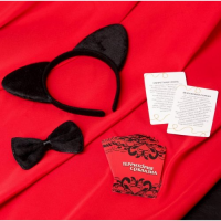 Эротический набор Территория соблазна: Женщина-кошка - ободок, галстук-бабочка, 10 карт