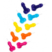 Разноцветные свечки-пенисы Pecado 10 шт