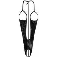 Черное пикантное боди с открытой грудью