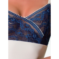 Кремовая сорочка с синим кружевом Ivone XXL/XXXL