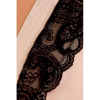 Бежевый халатик с черными вставками Daisy XXL/XXXL